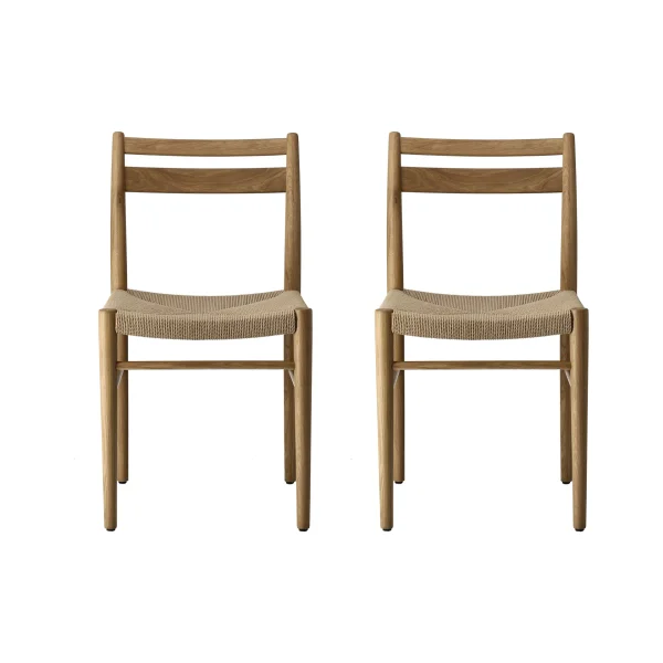 1898 Fridhem dining chair, Lacquered oak-natural weave, 2-pack