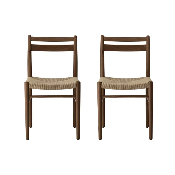 1898 Smoked lacquered oak-natural woven, 2-pack