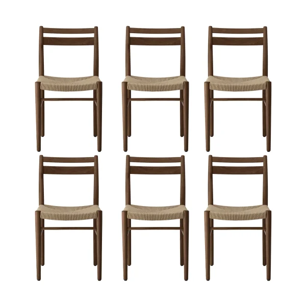 1898 Smoked lacquered oak-natural woven, 6-pack