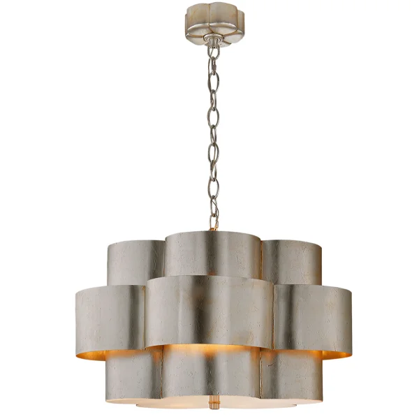 AERIN | Arabella Pendant Light | Burnished Silver Leaf