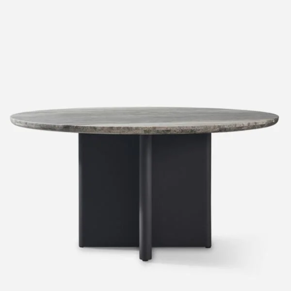 Andrew Martin | Caicos Outdoor Round Dining Table | Dark Grey