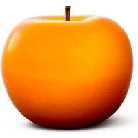 Apple Glazed Orange, Fruit Sculpture, 20cm x 15cm - Andrew Martin