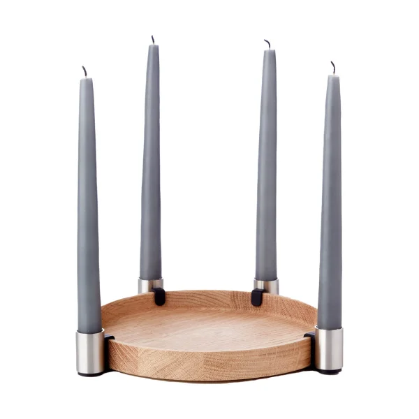 Applicata Luna advent candle holder Ø27 cm Oak-steel