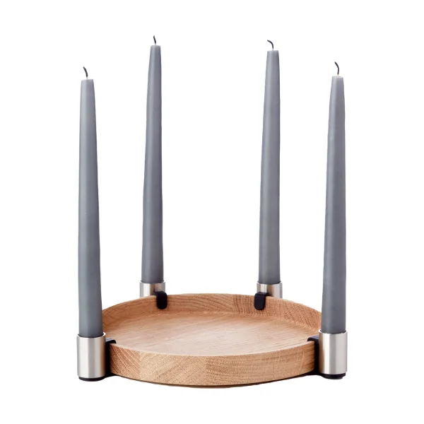 Applicata Luna Candle Holder Ø27 cm Oak-steel