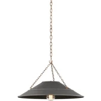 Arcane Pendant Light, Light, Medium, Black/Brass - Andrew Martin