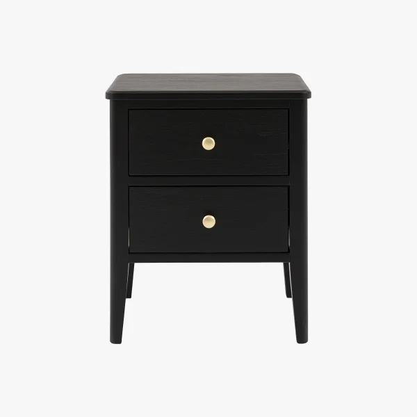 Ardena 2 Drawer Bedside Table in Black
