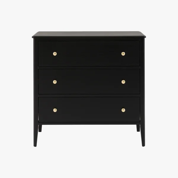 Ardena 3 Drawer Chest of Drawers in Black