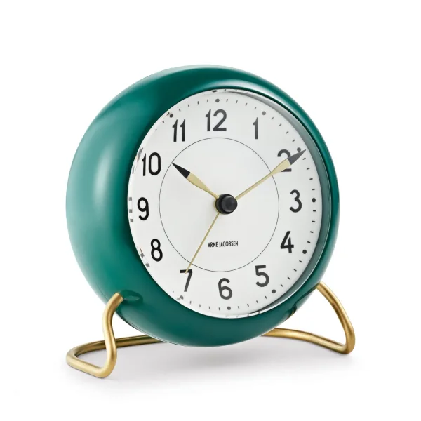 Arne Jacobsen Clocks AJ Station table clock green green