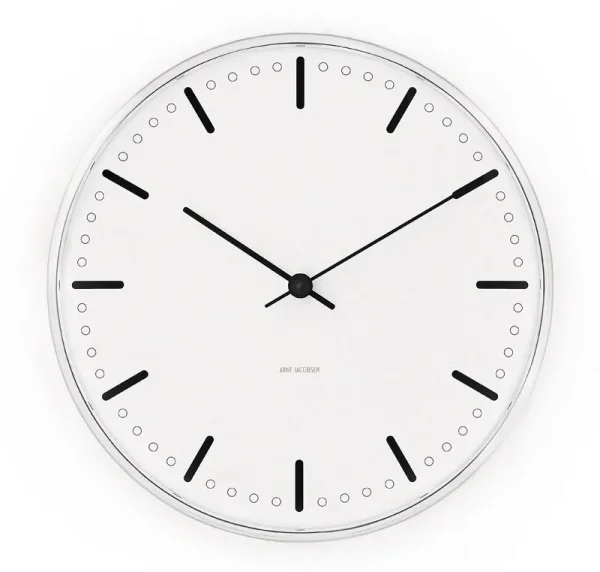 Arne Jacobsen Clocks Arne Jacobsen City Hall White, Ø16 cm