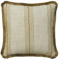 Atrani Stripe Ochre, Sustainable Feather, Cushion - Andrew Martin Sophie Paterson Linen & Linen Blend & Viscose Blend