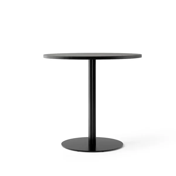 Audo Copenhagen Harbour Column dining table Oak black-black stand, Ø80 cm