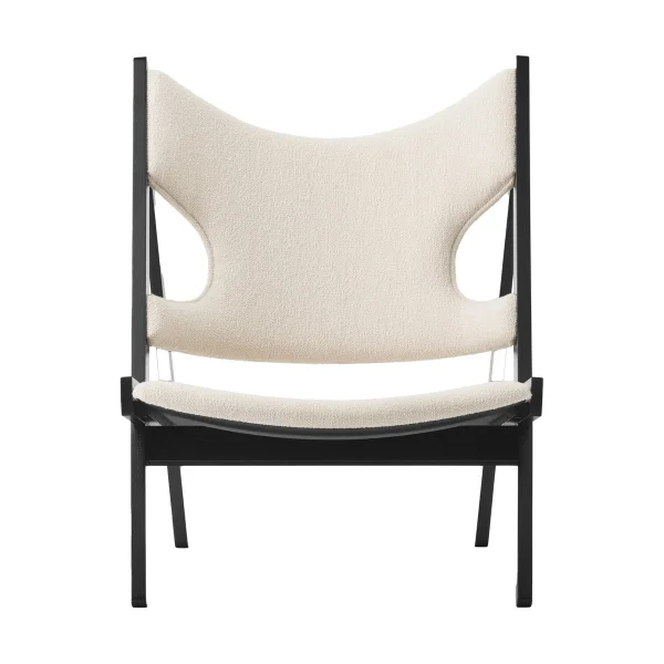 Audo Copenhagen Knitting lounge chair Barnum Bouclé 24-black oak