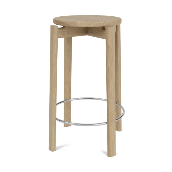 Audo Copenhagen Passage bar stool Oak-stainless steel, 65 cm