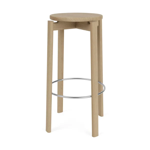 Audo Copenhagen Passage bar stool Oak-stainless steel, 75 cm
