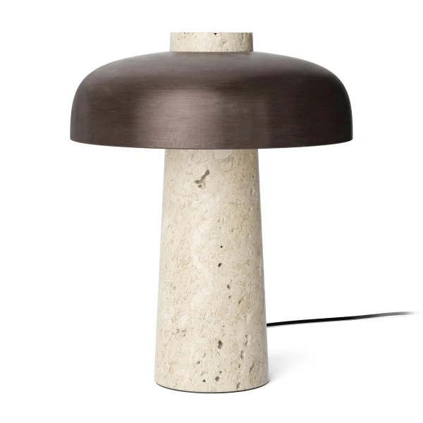 Audo Copenhagen Reverse table lamp 30 cm travertin-bronzed brass