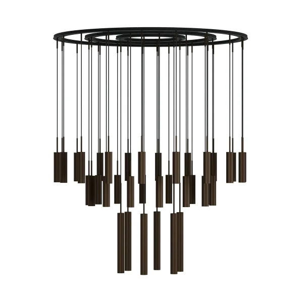 Audo Copenhagen Tubulaire chandelier 38 Anodized bronzed