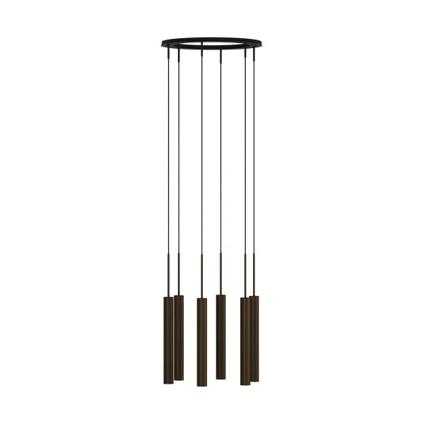 Audo Copenhagen Tubulaire chandelier 6 Anodized bronzed