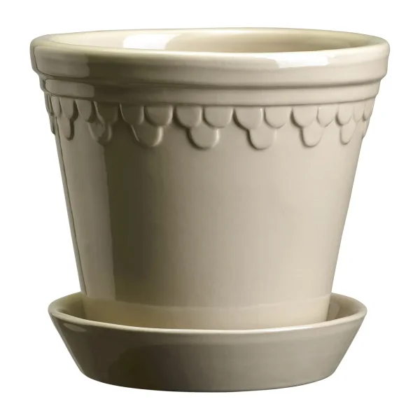 Bergs Potter Københavner flower pot glazed Ø25 cm Sand stone