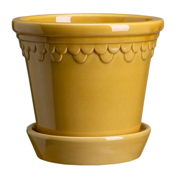Bergs Potter Københavner flower pot glazed Ø25 cm yellow