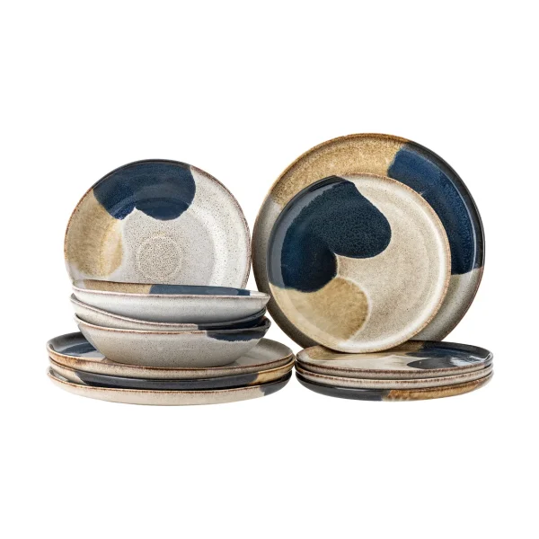 Bloomingville Jules dinner set 12-piece Grey