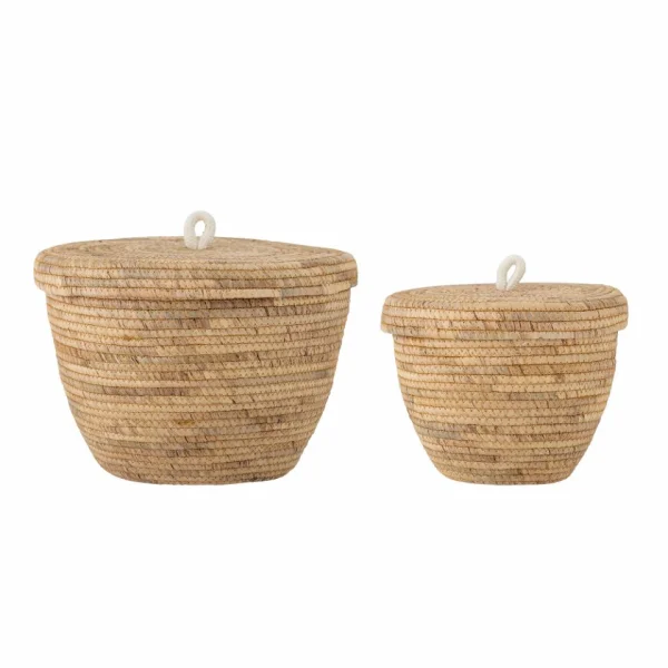 Bloomingville Noi basket with lid 2-pack Brown
