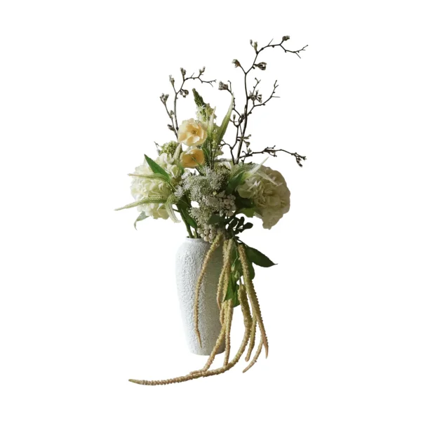 Botané Ivory Cascade artificial bouquet Snowberry branch-cherry branch-poppy-hydrangea 13 pcs