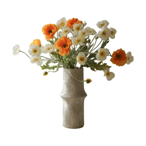Botané Poppy artificial bouquet Daylight, white-orange