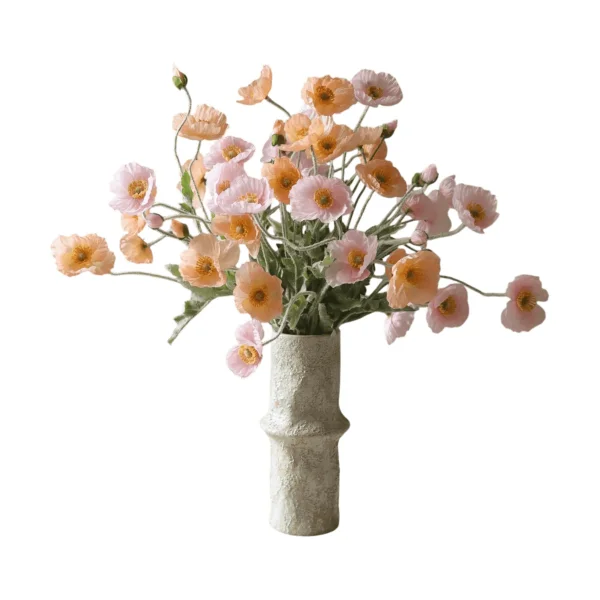 Botané Poppy artificial bouquet Sorbet Kisses, light pink-coral, 11 pcs