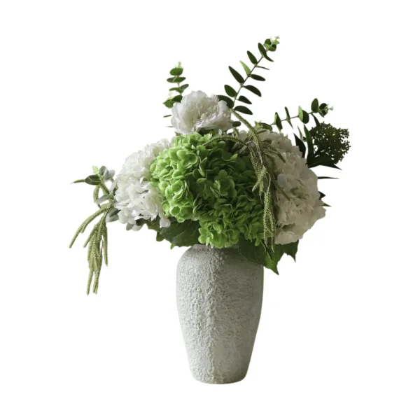 Botané Smashed Avocado artificial bouquet Hydrangea-peony-amaranth-skimmia berries-eucalyptus 12 pcs