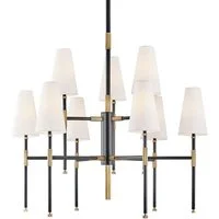 Bowery Large Chandelier, Light, Large, Aged Old Bronze - Andrew Martin