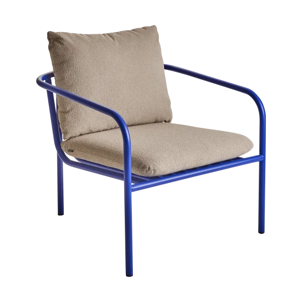 Brafab Bendt lounge chair Teddy beige-indigo blue