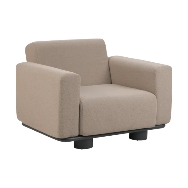 Brafab Bolster armchair Anthracite-teddy beige