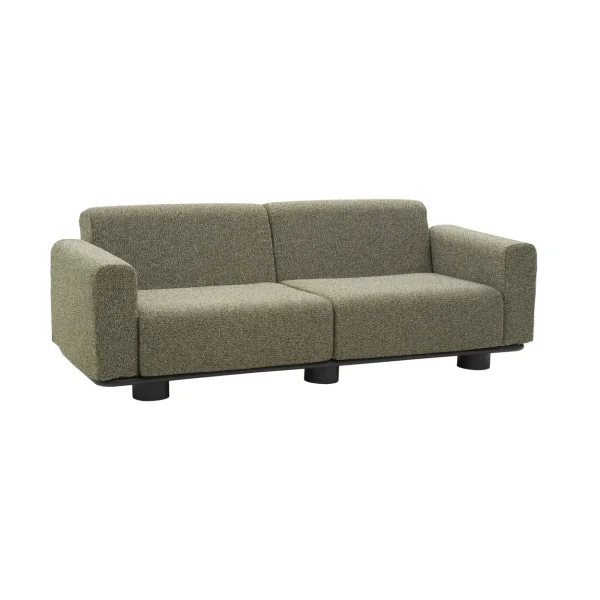 Brafab Bolster sofa Anthracite-teddy verde, 2.5-seater
