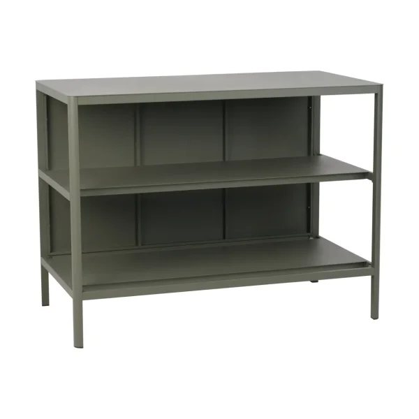 Brafab Kelia outdoor kitchen bench with shelves Nordic green, 121x91x64 cm