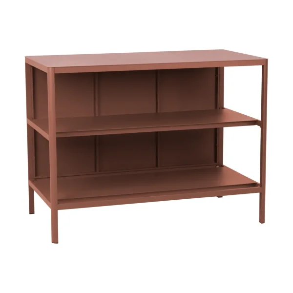 Brafab Kelia outdoor kitchen bench with shelves Zin red, 121x91x64 cm