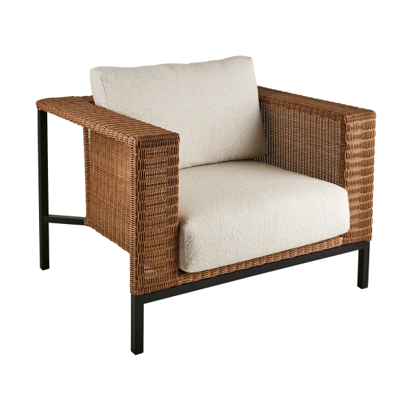 Brafab Shell lounge chair Teddy rice-black