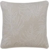 Brooklyn Natural, Sustainable Feather, Cushion, 55cm x 55cm - Andrew Martin Cotton Blend & Linen Blend & Viscose Blend Embroidered & Floral