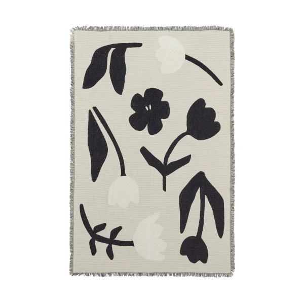 Broste Copenhagen Rosita throw 130x180 cm Black-off white.