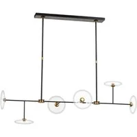 Calvino Linear Chandelier, Light, Brass/Iron - Andrew Martin