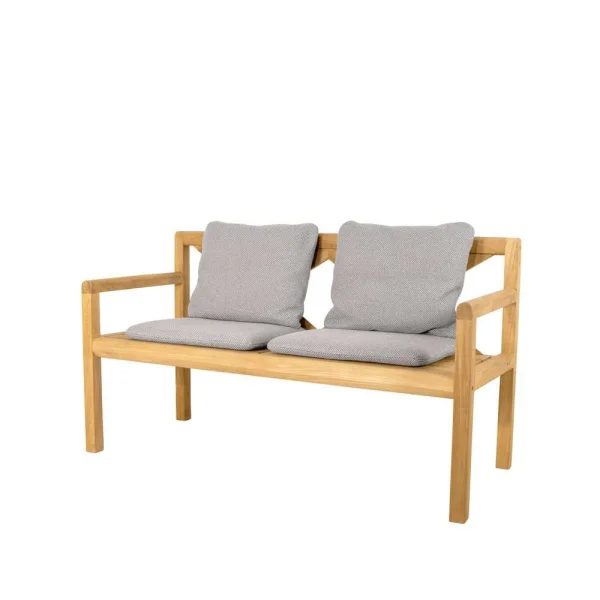 Cane-line Grace 2-seater bench Light grey, teak