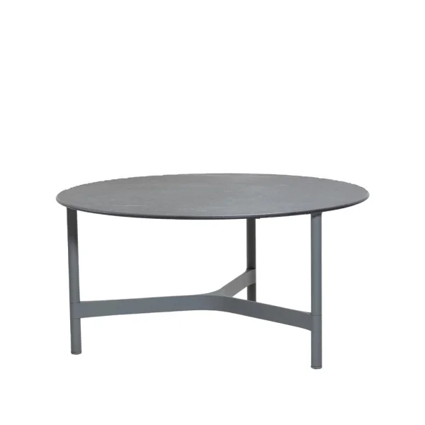 Cane-line Twist coffee table large Ø90 cm Fossil black-light grey