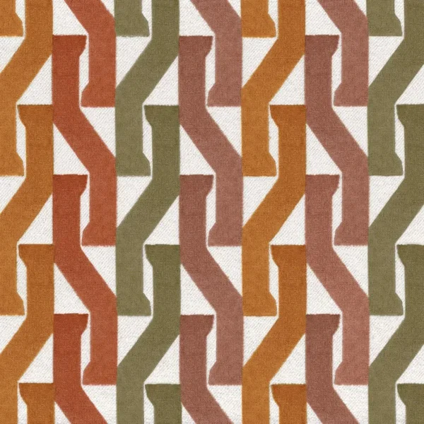 Casamance | Monogramme | Orange Brulee / Olive