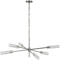 Casoria Radial Chandelier Nickel, Light, Polished Nickel - Andrew Martin