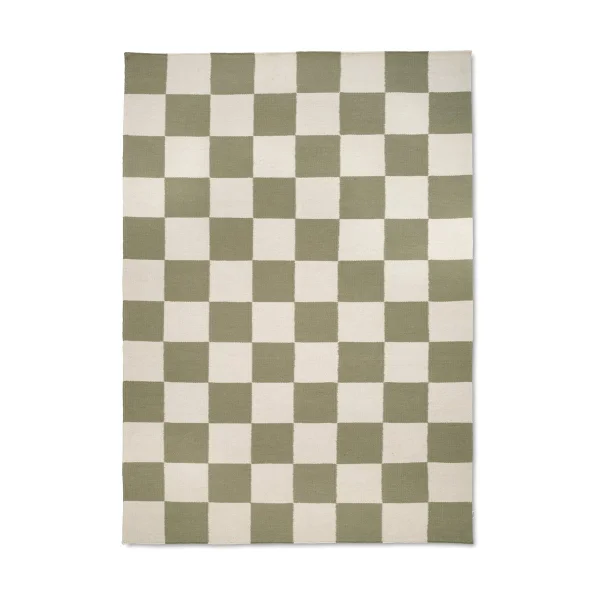 Classic Collection Squares rug White-green, 300x400 cm