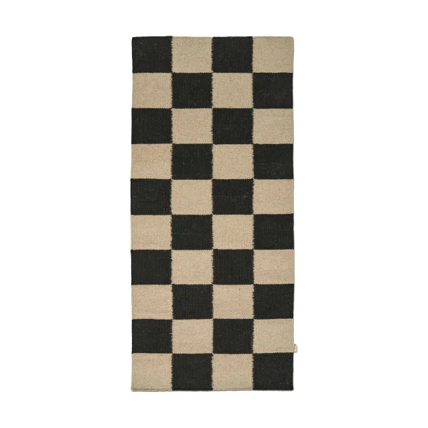 Classic Collection Squares runner rug Black-natural, 80x200 cm