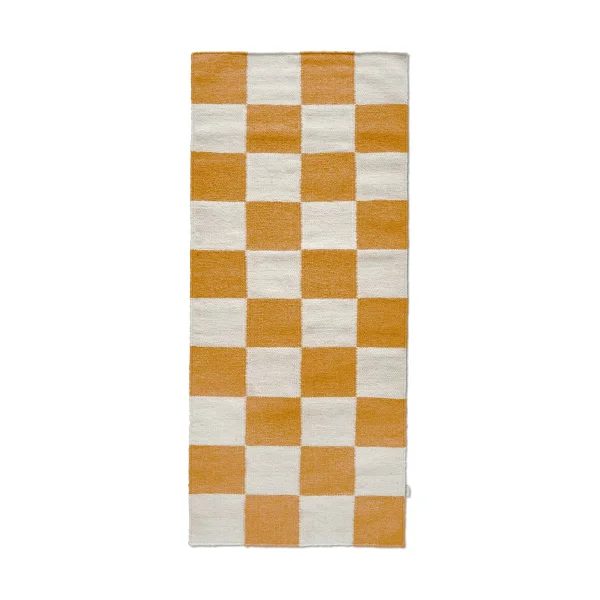 Classic Collection Squares runner rug White-yellow, 80x200 cm