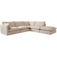 Clinton Large Sectional Sofa in in performance linen - Andrew Martin