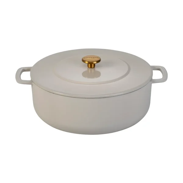 Combekk Combekk Enameled cast iron casserole Ø24 cm Sand-gold knob