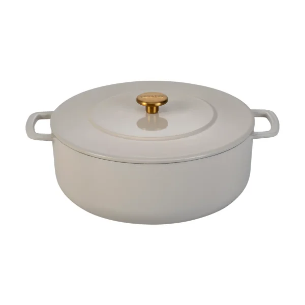Combekk Combekk Enameled cast iron casserole Ø28 cm Sand-gold knob