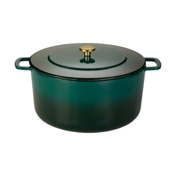 Combekk Combekk Enameled cast iron pot Ø32 cm Holly Green-gold knob